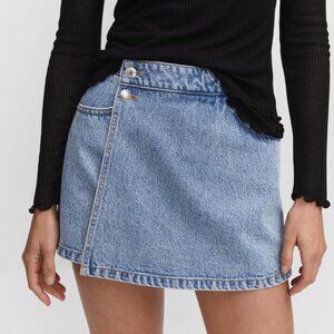 MANGO blue denim skort